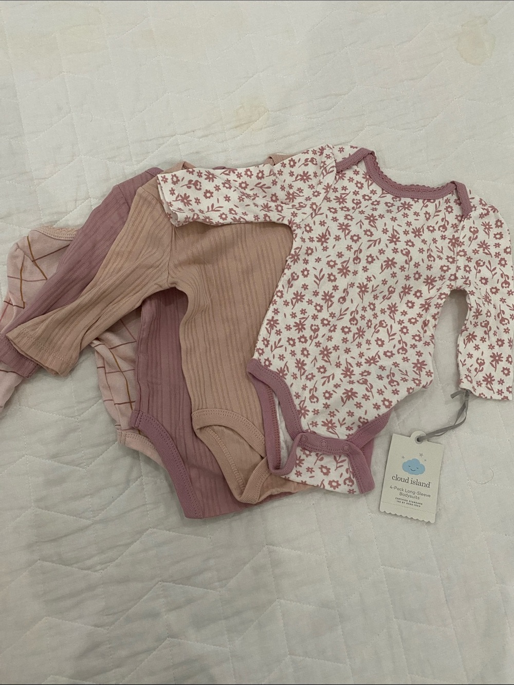 Cloud Island Long Sleeve Onesie Bundle (4 pack)
